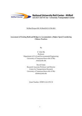 Nurail Project ID: Nurail2012-UTK-R01 Assessment