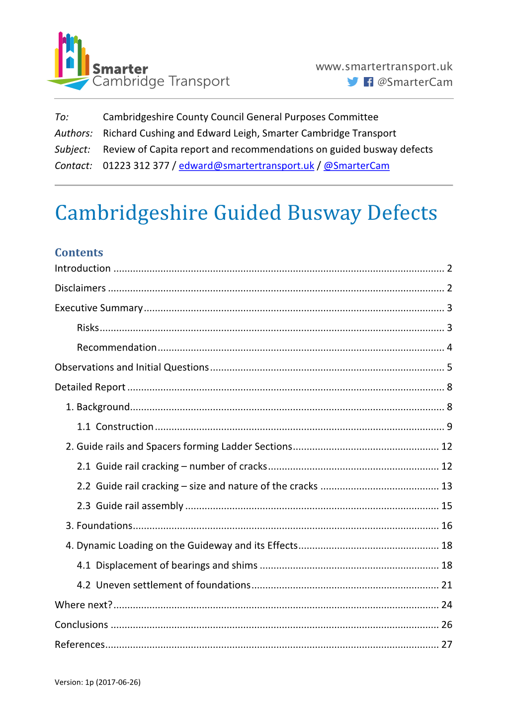 Cambridgeshire Guided Busway Defects