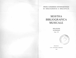 Mostra Bibliografica Musicale, Bologna