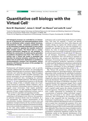 Quantitative Cell Biology with the Virtual Cellq