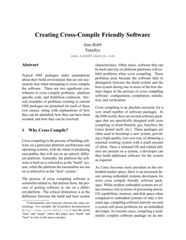 Creating Cross-Compile Friendly Software