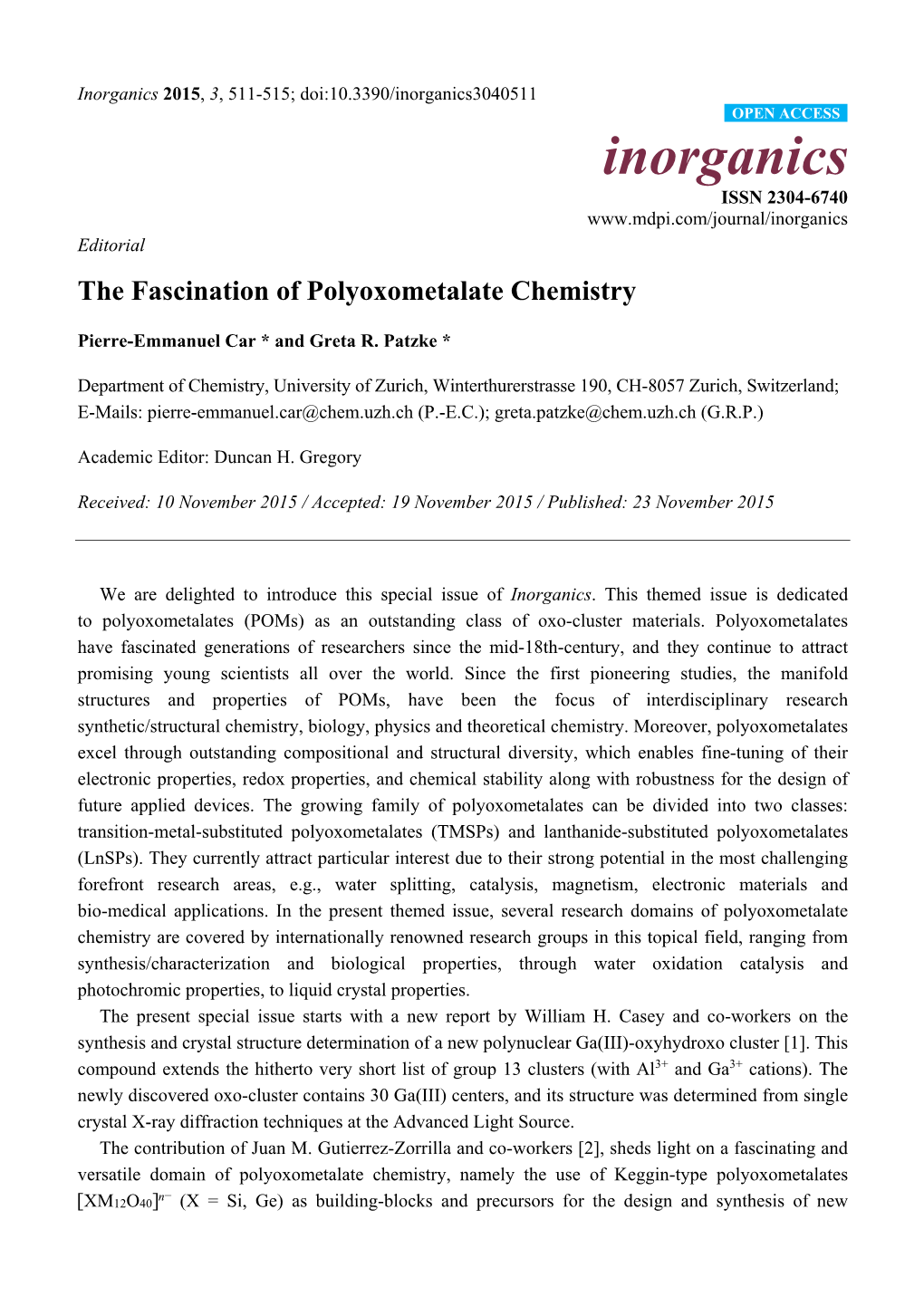 The Fascination of Polyoxometalate Chemistry