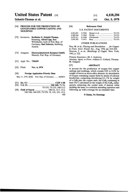 United States Patent 19 (11) 4,118,256 Schmitt-Thomas Et Al