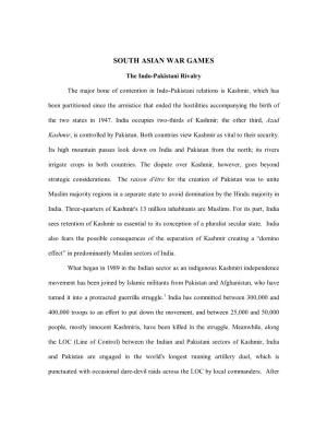 South Asian War Games