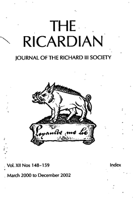 Ti-Ie Ricardian Indexto Volumexii