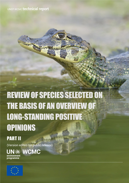 Review of Species Selected on the Basis of an Overview of Long-Standing Positive Opinions Part Ii