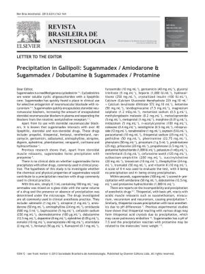 Revista Brasileira De Anestesiologia