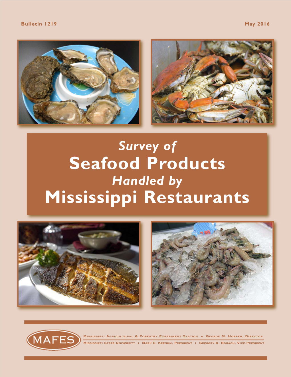Survey of Seafood Products Handled by Mississippi Restaurants
