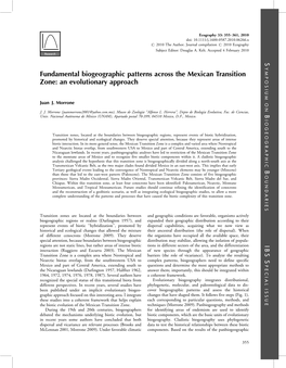 Fundamental Biogeographic Patterns Across the Mexican Transition Zone: an Evolutionary Approach