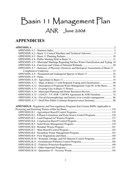 APPENDIX B - Regulatory and Non-Regulatory Programs That Contain Bmps Applicable to Protecting and Restoring Waters Within the Basin