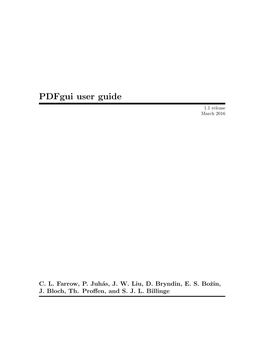 Pdfgui User Guide 1.1 Release March 2016
