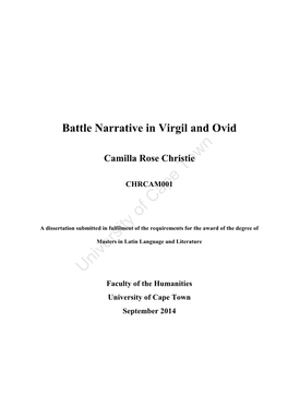 Battle Narrative in Virgil and Ovid
