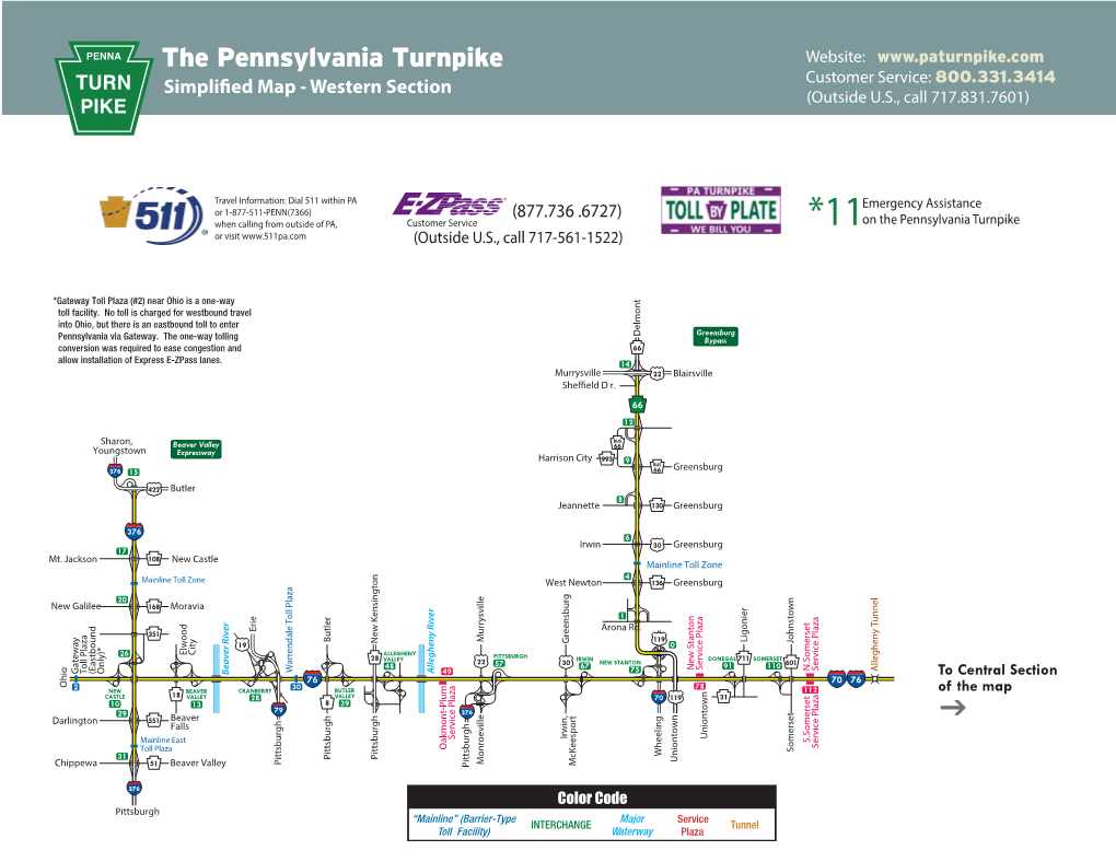 Simple Maps of the Pennsylvania Turnpike System - DocsLib