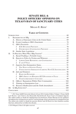 Senate Bill 4: Police Officers' Opinions on Texas's Ban of Sanctuary Cities