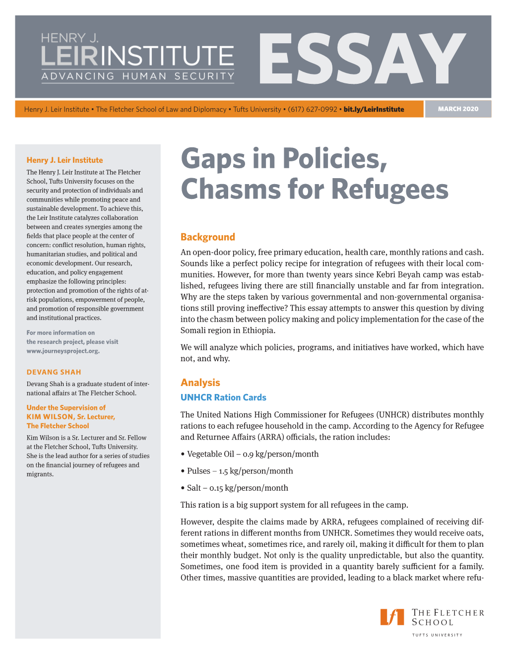 Gaps in Policies, Chasms for Refugees