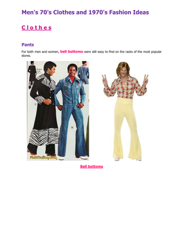 Men's 70'S Clothes and 1970'S Fashion Ideas