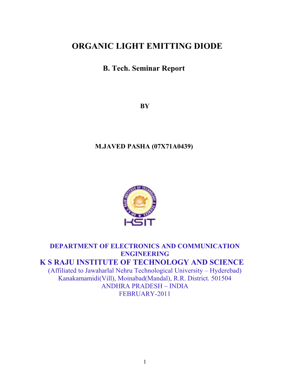 Organic Light Emitting Diode