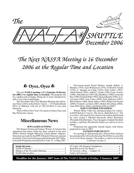 NASFA 'Shuttle' Dec 2006