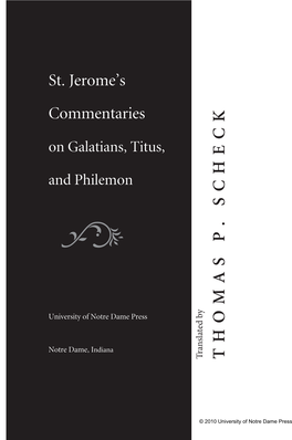 St. Jerome's Commentaries