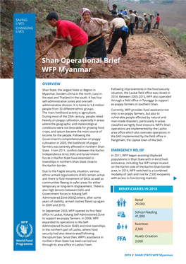 Shan Operational Brief WFP Myanmar