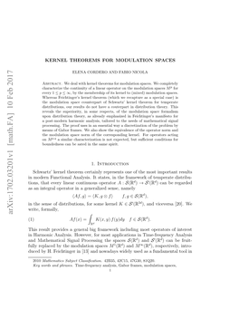 Kernel Theorems for Modulation Spaces 3