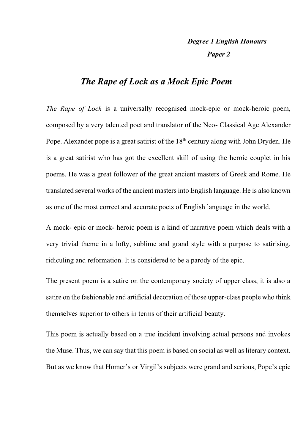 the-rape-of-lock-as-a-mock-epic-poem-docslib