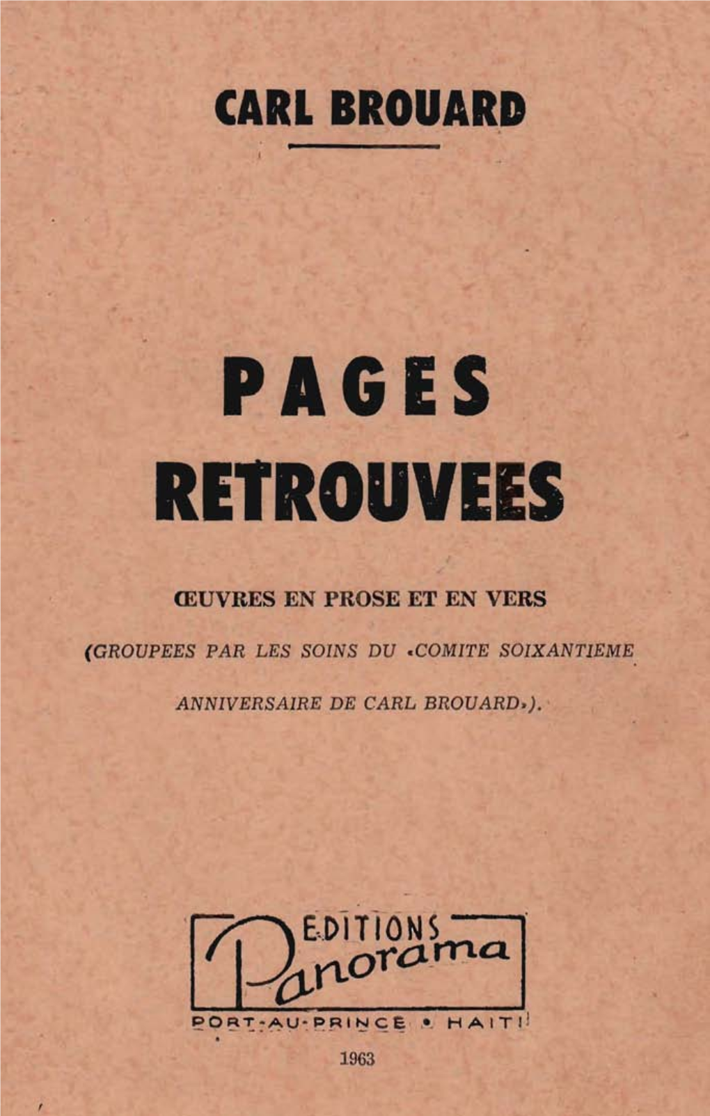 Carl Brouard Pages Retrouvees