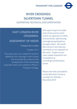 East London River Crossings: Assessment of Need