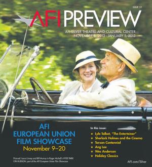 AFI PREVIEW Is Published by the BSJTUPDSBUJD#BTLFSWJMMFGBNJMZTDVSTF BTQFDUSBMIPVOEUIBUTUBMLTJUTTDJPOT American Film Institute