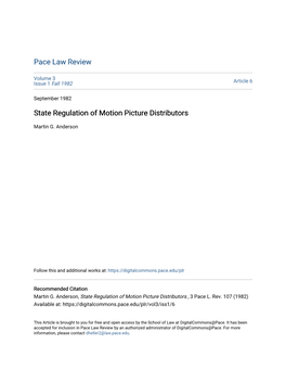 State Regulation of Motion Picture Distributors