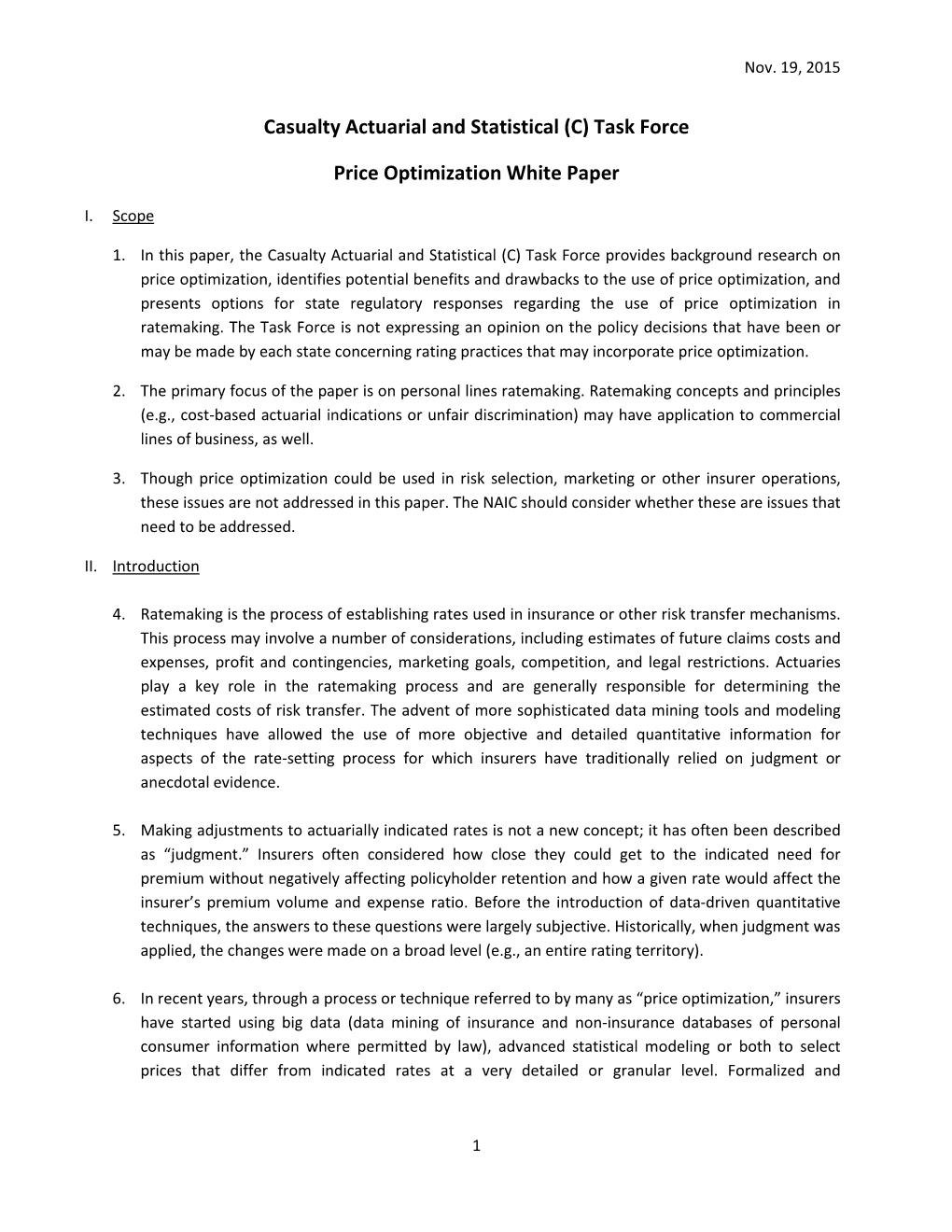 (C) Task Force Price Optimization White Paper