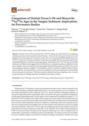 Comparison of Detrital Zircon U-Pb and Muscovite 40Ar/39Ar Ages in the Yangtze Sediment: Implications for Provenance Studies