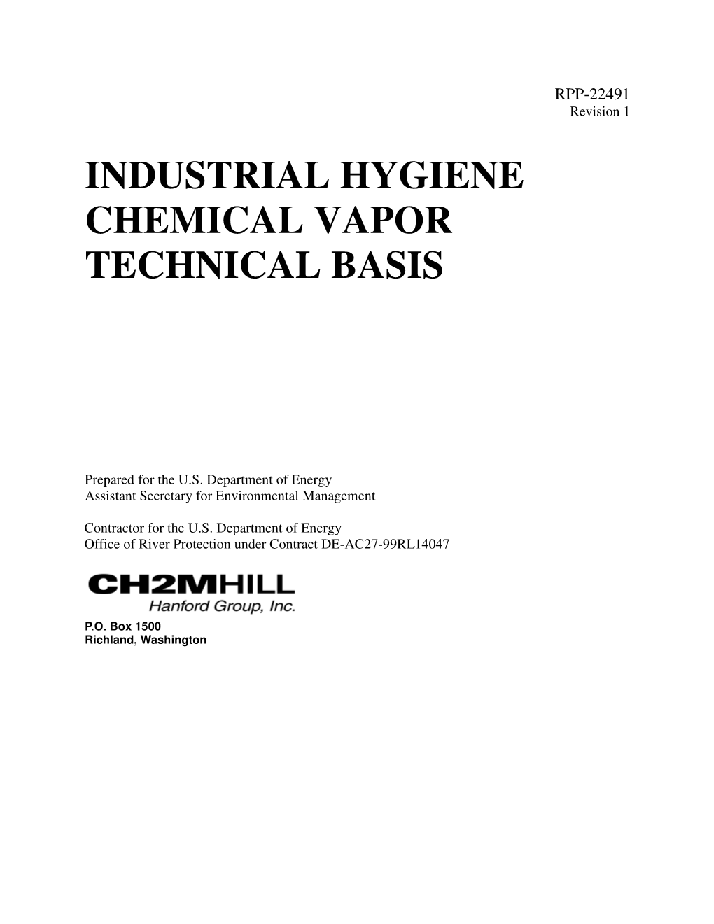 Industrial Hygiene Chemical Vapor Technical Basis