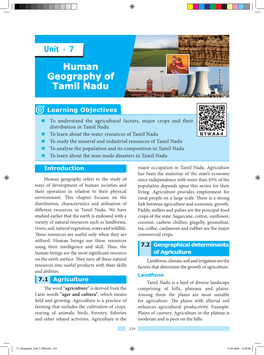 Human Geography of Tamil Nadu Unit