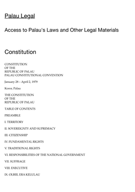 Palau Legal Constitution