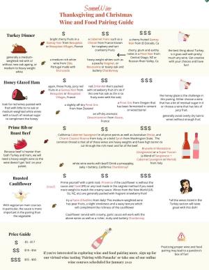 Thanksgiving and Christmas Wine Pairing Guide