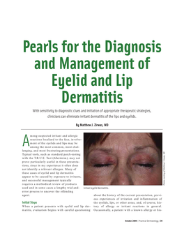 Pearls for the Diagnosis and Management of Eyelid and Lip