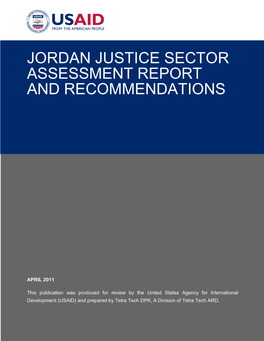 Jordan Justice Sector Assessment Report and Recommendations
