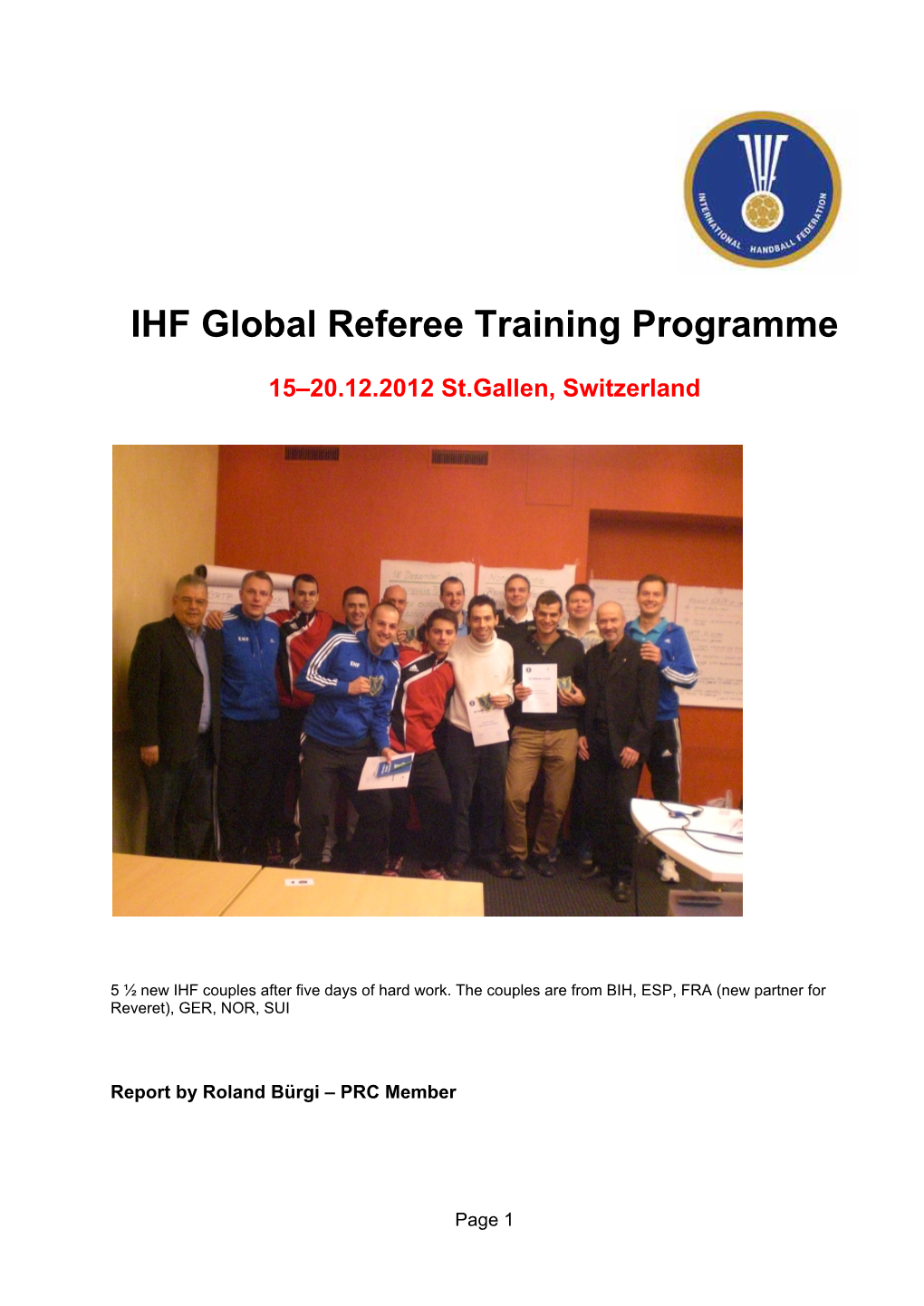 IHF Global Referee Training Programme