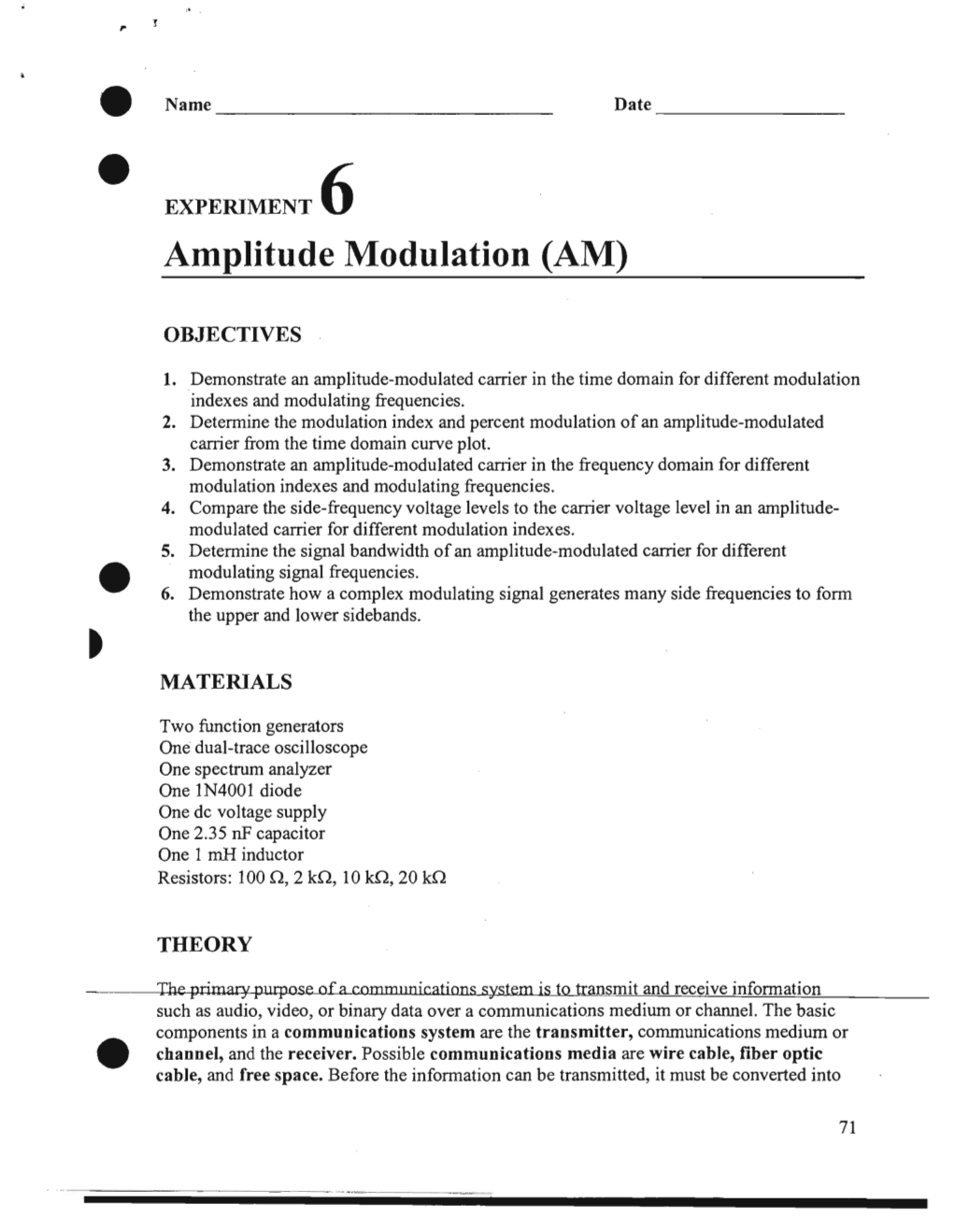 Amplitude Modulation (AM)