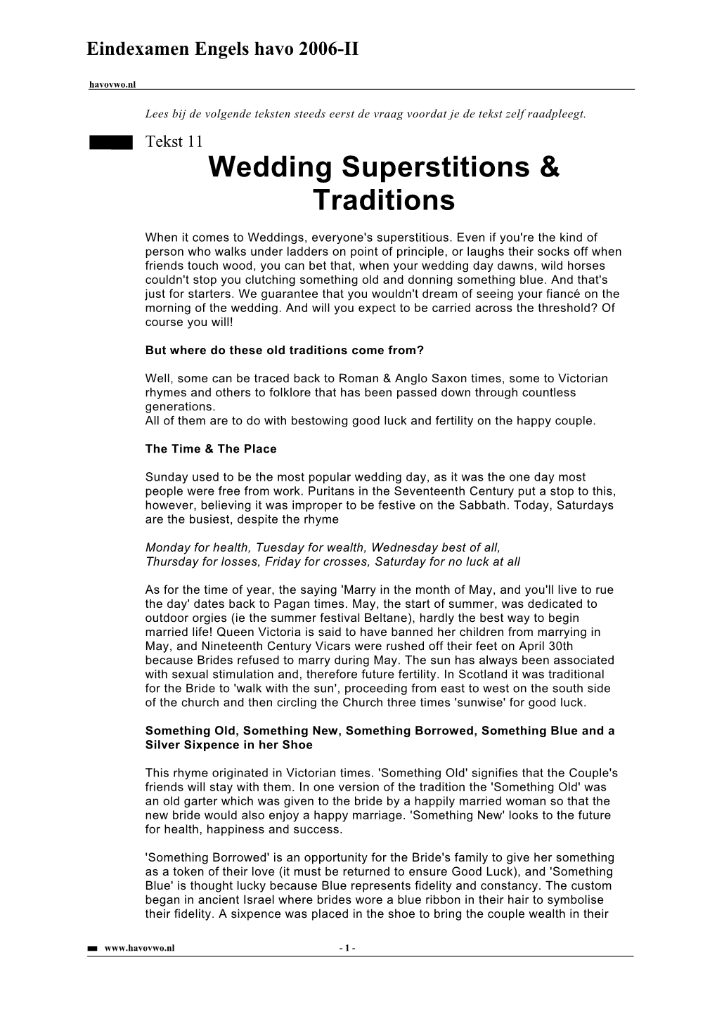 Wedding Superstitions & Traditions