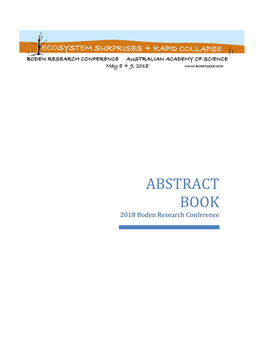 ABSTRACT BOOK 2018 Boden Research Conference Table of Contents