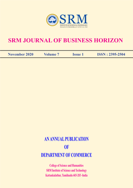 Srm Journal of Business Horizon