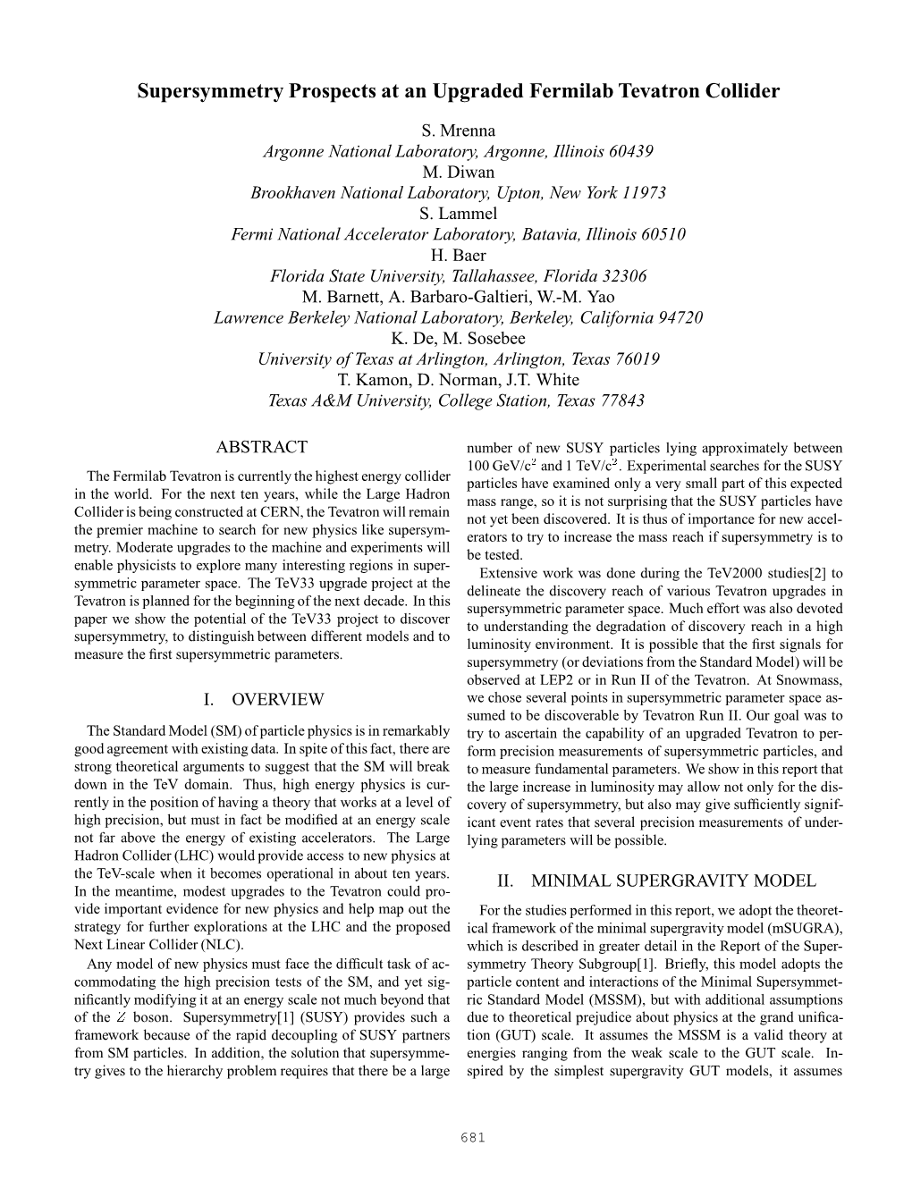 Supersymmetry Prospects at an Upgraded Fermilab Tevatron Collider