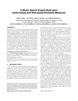A Music Search Engine Built Upon Audio-Based and Web-Based Similarity Measures