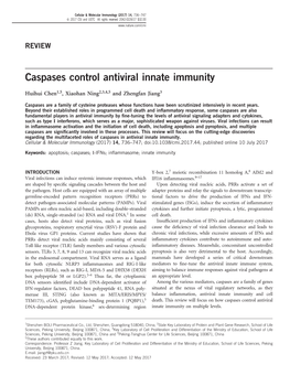 Caspases Control Antiviral Innate Immunity