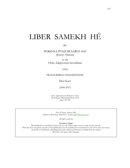 Liber Samekh Hé