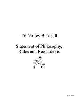 Tri-Valley Baseball Statement of Philosophy, Rules and Regulations