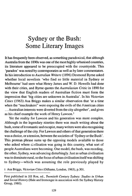 Sydney Or the Bush: Some Literary Images