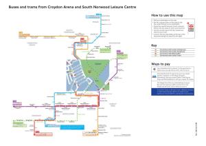 Buses and Trams from Croydon Arena and South Norwood Leisure Centre